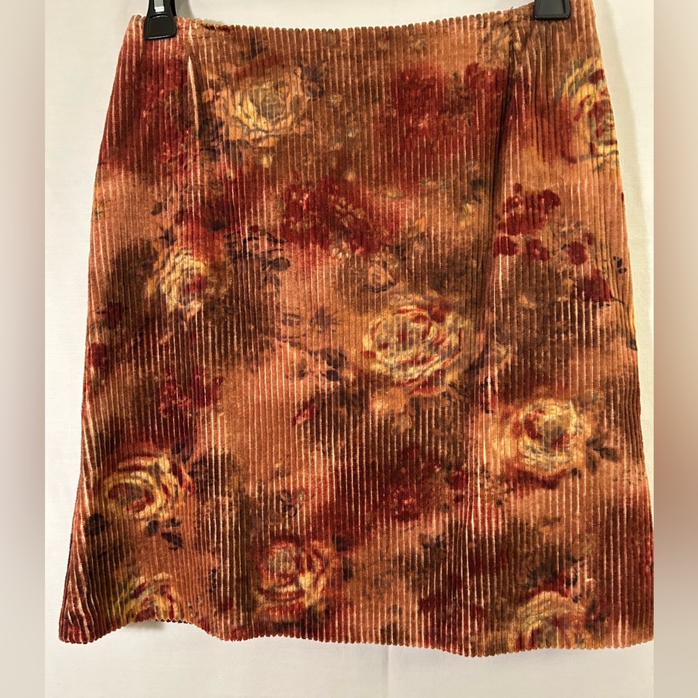 Modee Floral Cotton Corduroy Skirt Size 4